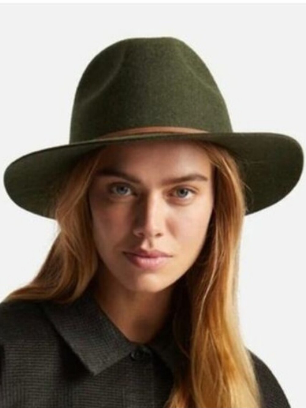 Brixton Green Wool Wide Brim Hat